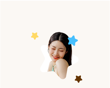 주요 레이저 치료를 안내하는 여성 일러스트