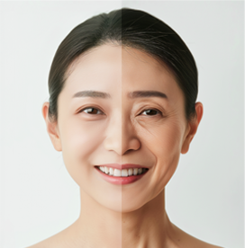 약해진 피부 장벽을 표현한 얼굴 이미지
